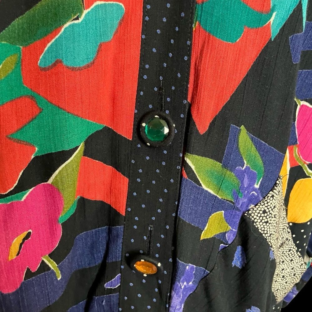 Carole Little Vintage Patchwork Cardigan Vivid Fun Size 6 - Picture 8 of 9